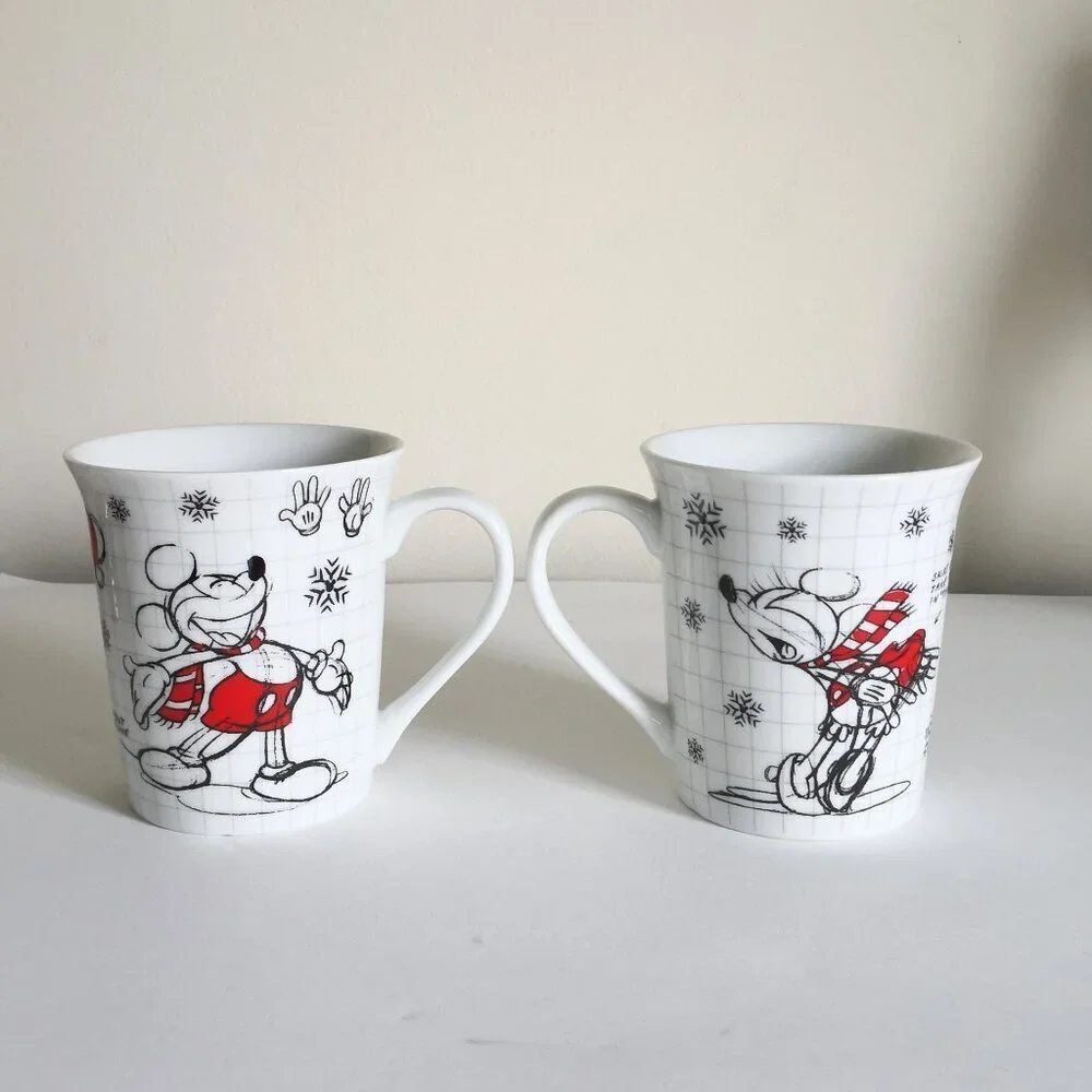 Disney Mickey Mouse Sketch Book‎ Ceramic Mug 11oz. Set of 2